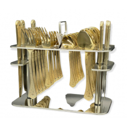 Complete golden 30-piece flatware set