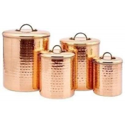 Copper spice jars of different sizes